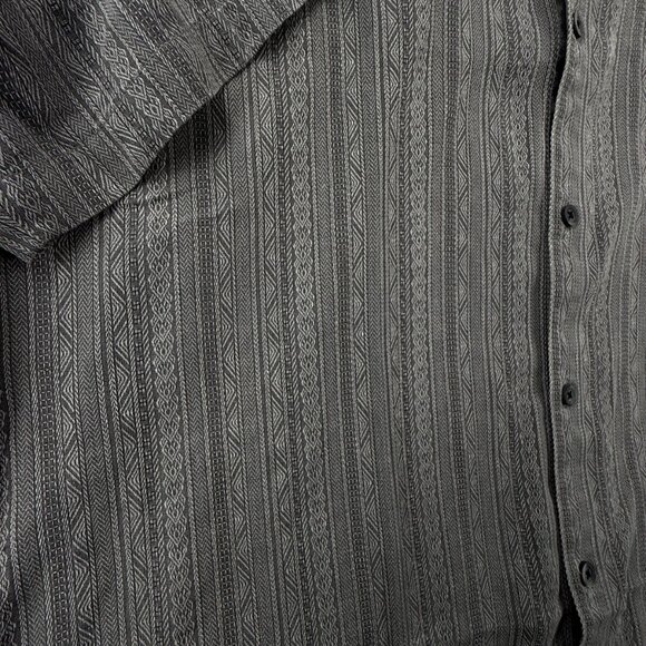 Tommy Bahama 2XL Tiki Gray Silk Button Up Shirt Short Sleeve Hawaii Adult Men - Picture 12 of 15